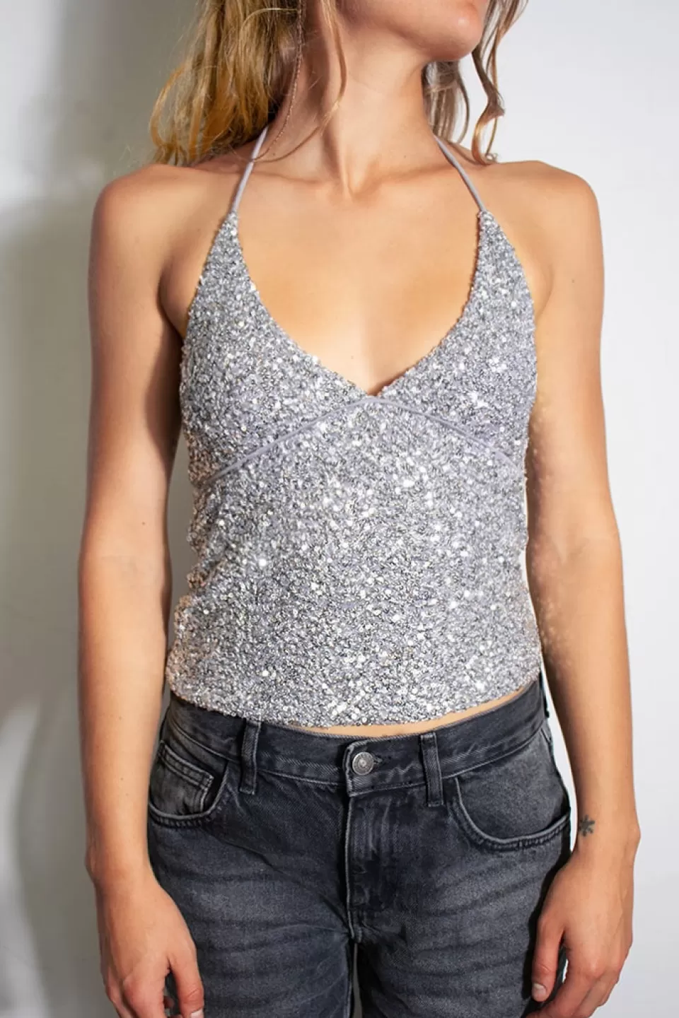 Subdued Top Paillettes